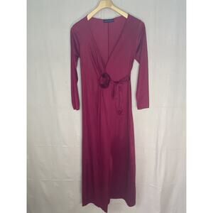 Vintage Interludes By Cira Gown Robe Women Small Red Black Lace Lingerie Elegant